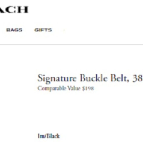 $139 *NEW* COACH Black Signature Buckle Belt, 38mm - Picture 2 of 3